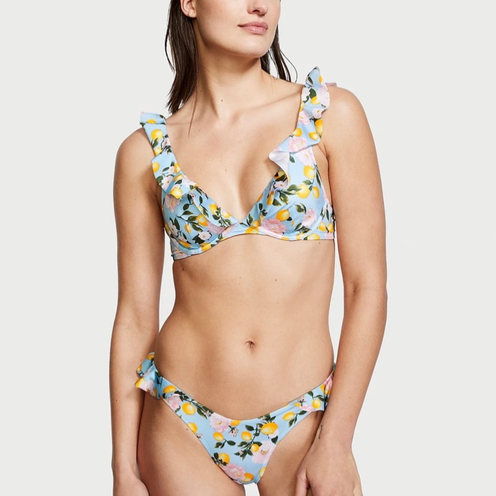 Floral Ruffle Bikini Top - Picture 2 of 3